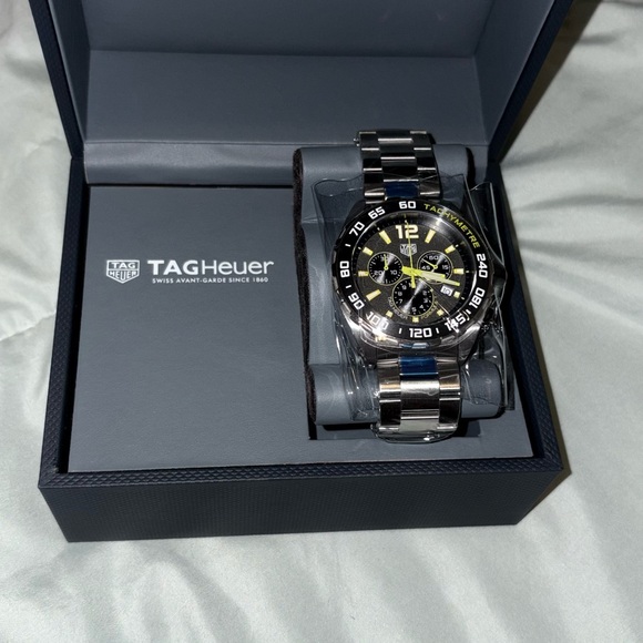 TAG Heuer Formula 1 Chronograph 43mm Black Dial Yellow Stainless Steel Watch
